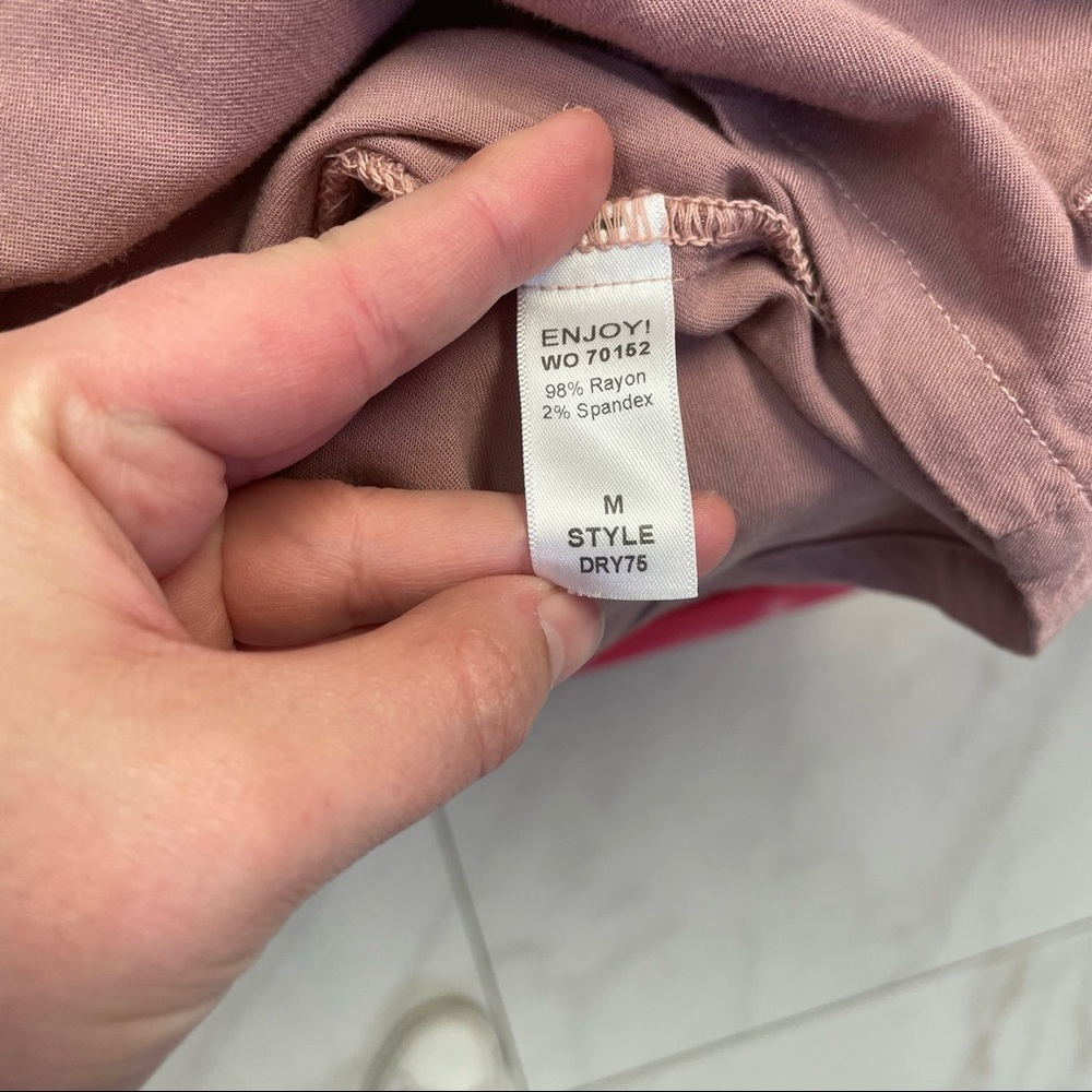Michael Stars Strapless Tie Sleeve Top in Dusty Rose Pink - Picture 6 of 6